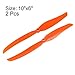 uxcell RC Propellers CW 1060 10x6 Inch 2-Vane Fixed-Wing for Airplane Toy, Nylon Orange 2pcs with Adapter Rings