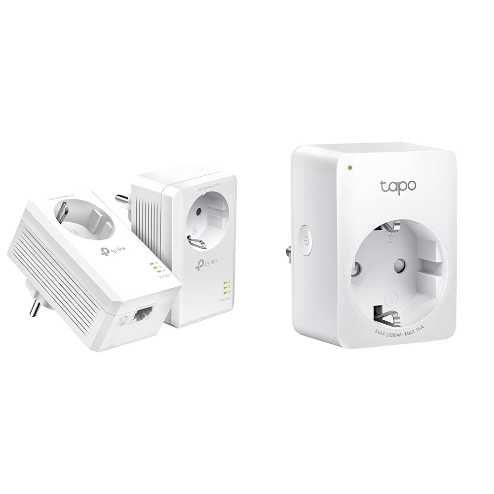 TP-Link Powerline Adapter Set TL-PA7017P KIT & Tapo Smart WLAN Steckdose Tapo P110 mit Energieverbrauchskontrolle