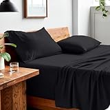 Picture of Bare Home Twin XL Sheet Set - Luxury 1800 Ultra-Soft Stonewashed Microfiber - Double Brushed - Deep Pockets - Easy Fit - Breathable Bedding - Sheet Sets & Pillowcases (Twin XL, Black)