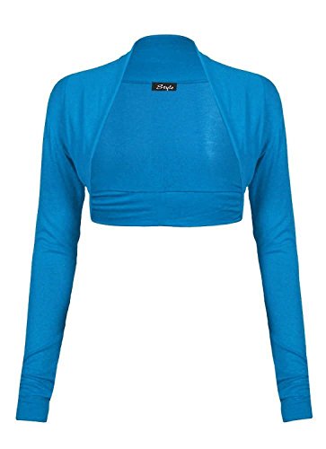 Bolero de viscosa turquesa largo para llevar sobre vestidos de fiesta