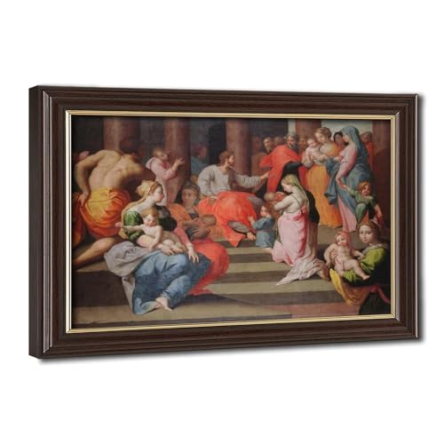 Impression sur toile haut de gamme Sinite Parvulos Otto Van Veen cadre bois