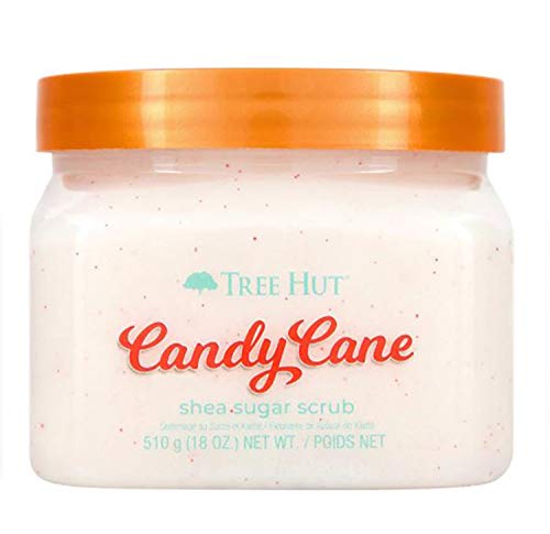 Tree Hut Candycane Shea Sugar Scrub 18 Oz! Formulated with Real Sugar, Certified Shea Butter and Vanilla Extract! Exfoliating Body Scrub That Leaves Skin Feeling Soft and Smooth! (Candy Cane)
