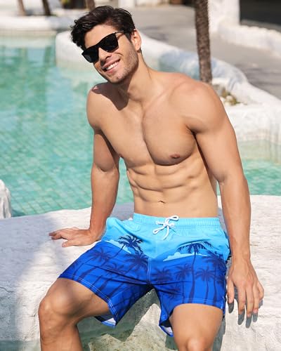 Men's Swim Trunks with Compression Liner Bathing Suits Swimwear Swimming Board Beach Shorts 7“ Quick Dry Swimsuit4