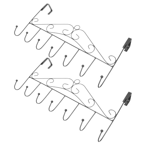 SEWACC 2pièces Crochet De Porte Sans Perçage Multifonction Pour Suspendre Manteaux Clés Parapluies Organisateur à Fixer Au Dos Porte