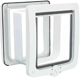 Trixie 4-Way Cat Flap with Tunnel, White, 660 g, 24 × 28 cm