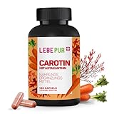 Lebepur Carotin 180 Kapseln - 15mg Beta Carotin, hochdosiert mit Astaxanthin, Karottenextrakt und Extrakt aus der Blutregenalge, ohne chemische Zusätze, vegan