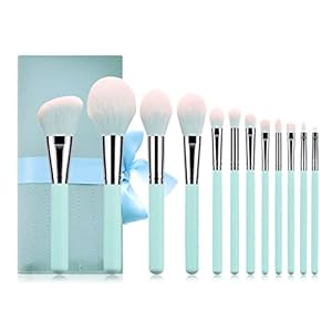 12PCS Makeup Brushes Set Blue Handle With Bag Powder Foundation Blending Eyebrow Brush Facial Make Up Brush Tools