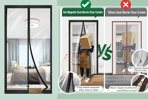 Image of The Furnishing Tree Magnetic AC Curtain | Transparent, Thermal-Insulated Door Screen | Hands-Free for Shops, Kitchens, Bedrooms, and AC Rooms, Fit Doors Upto - WxH(44 inchx78 inch), PVC Thickness 0.20 mm.