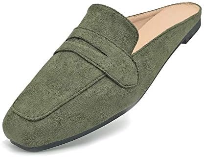 Starella Mules for Women Shoes Slip on Flats Backless Penny Loafers Closed Toe Mule Slides
