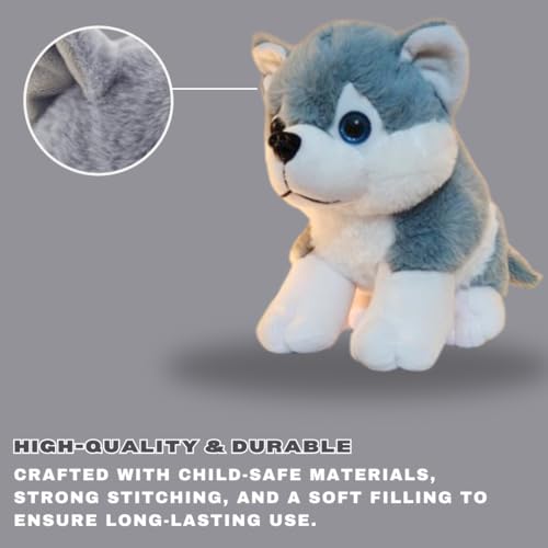 Image of Husky Dog Soft Toys | Super Plush Stuffed Animal for Kids, Boys & Girls | Adorable Ultra Soft & Cuddly Gift Toy for Birthday, Baby & Toddler | Realistic & Safe Plush Dog Toy