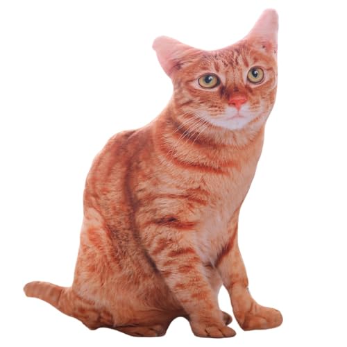 「NexPon」猫 ぬいぐるみ ネコ リアル かわいい 動物 アニマル アメショ 擬似ペット 3D 癒し 柔らかい/丈夫/耐久性 キッズ 出産祝い 入園祝い 誕生日ギフト クリスマスプレゼント おもちゃ 添い寝枕 (高さ50cm,B)