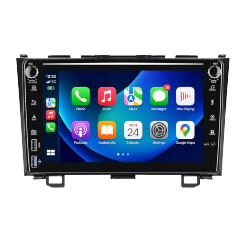MAVYULQEF Linux Car Stereo Compatible with Honda CRV 2007-2011 Fast Boot/Bluetooth/Wireless CarPlay/Android Auto/FM/AM/RDS/USB