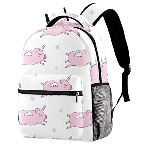 Sac à dos rose licorne avec grand compartiment de voyage
