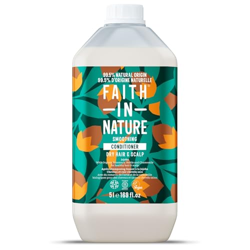Faith In Nature Acondicionador Natural - Vegano y sin Crueldad, sin SLS ni Parabenos - Repuesto De 5 Litros, Jojoba