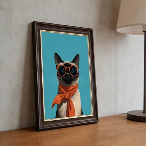 Impression sur toile chat siamois d'exception - Tableau d'art mural raffiné pour chambre - 5
