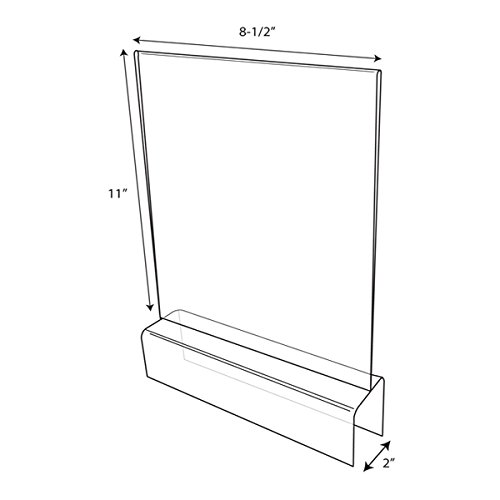 Clear Acrylic Double-Sided Cubicle Sign Holders 8-1/2” Wide x 11” high x 2” deep - CSHH085110020 (2 Pack)