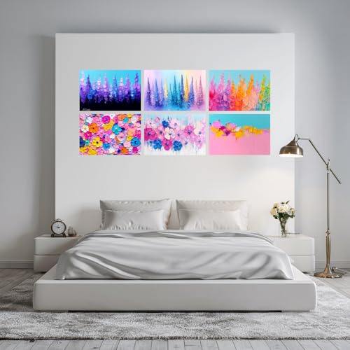 Image of SiddArtify Floral Wall Art Prints Set - Abstract Flower Poster Decor for Living Room Bedroom Office - 12x18 inch Board Pack of 6