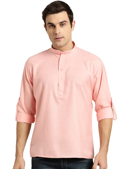 Image of SOJANYA Men's Cotton Regular Fit Short Kurta