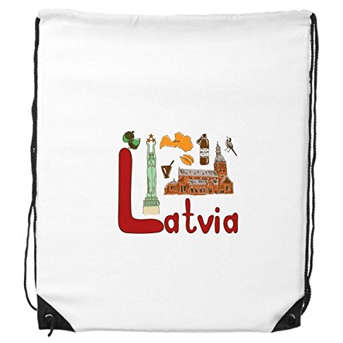Dello Zaino Drawstring Shopping Bags Sport Modello Regalo Lettonia Simbolo dInteresse Nazionale