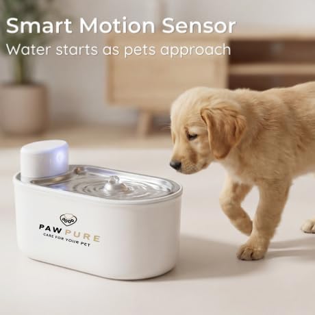 Miniatura 2 de Fuente de agua inalámbrica para gatos, de acero inoxidable, funciona con pilas, dispensador automático de agua para mascotas con bomba silenciosa de