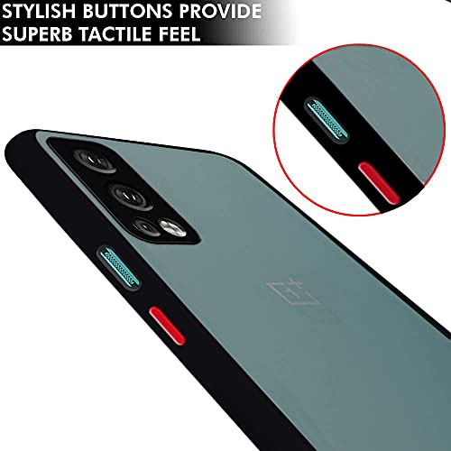 Image of TheGiftKart Hybrid Back Cover Case for OnePlus Nord 2 5G / OnePlus Nord 2 5G Pac-Man Edition | Smoked Matte Back | 360 Degree Protection | Protective Hard Back Cover Case (PC & TPU, Black Bumper)