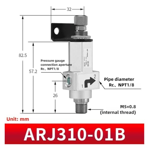 Vanne de réduction de pression pneumatique ARJ310-01 micro gaz et air comprimé - 3