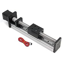 150mm Effective Stroke Length Linear Rail Guide with Square Linear Rails Ballscrew SFU1605 with Nema 17 Stepper Motor for DIY CNC Router Parts X Y Z Linear Stage Actuator Size150mm