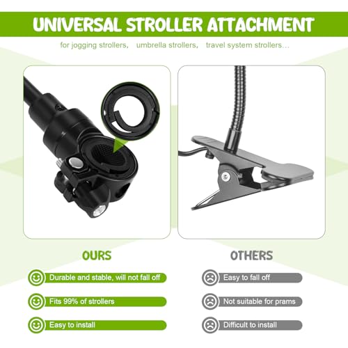 Image of Stroller Mirror, Stroller Accessories Easily Attaches to Most Strollers for See Your Baby, the Perfect Companion for Walking and Jogging Parents