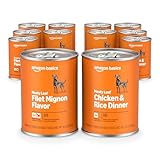 Amazon Basics Wet Dog Food Meaty Loaf Variety Pack, Filet Mignon Flavor and Chicken & Rice Dinner, Made with Real Chicken and Beef, 13.2 oz can, (6 cans of Each Flavor, 12 cans in Total)