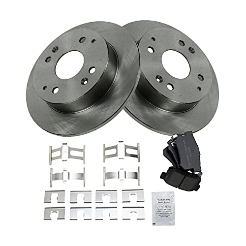 Image of TRQ Rear Brake Pad and Rotor Set Semi Metallic