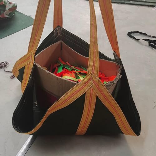 OOPDNEGAK Red De Lona Reforzada para Elevación De Carga, Bolsa De Carga para Izaje, Red De Carga para Palés De Grúa, Bolsa De Malla con Asa para Izaje, para Construcción, Logística(80X80CM)