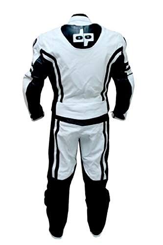 2 Pc Perrini Ghost Motorcycle Racing Leather Suit With Metal Waist Zipper #TOP1