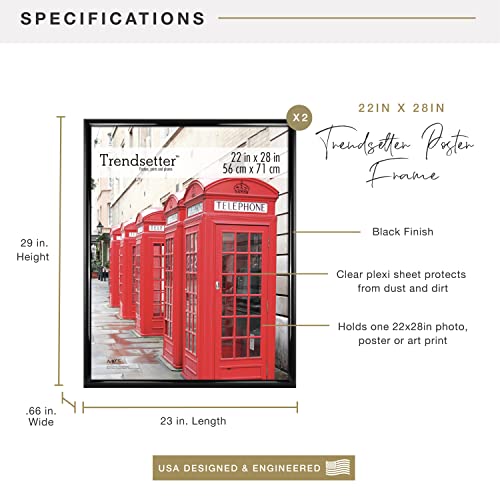 Mcs Trendsetter Poster Frame, Black, 22 X 28 In, 2 Pk #TOP2