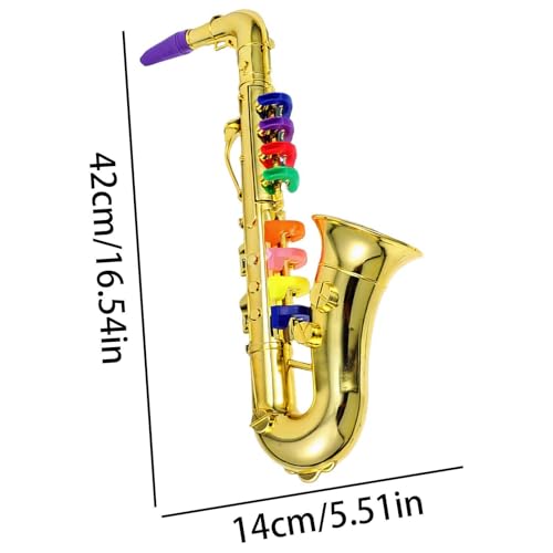 Saxophone jouet pour enfant avec clés colorées : initiation musicale facile