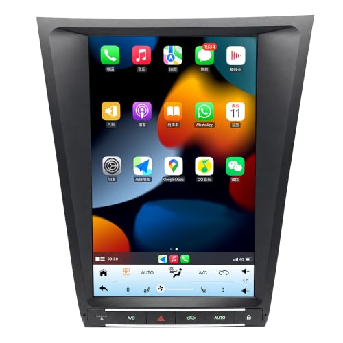 TMKJJDZ 12.8-Inch Car Radio Stereo for Lexus GS300 GS350 GS400 GS430 GS460 2004-2011, 8 Core 4GB+64GB Vertical Touch Screen Head Unit with CarPlay Android Auto GPS Navigation (Model A)
