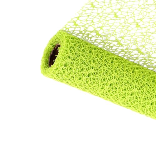 NUSITOU Rollo de Gasa Verde para Manualidades Infantiles, Tela de Malla Jacquard Segura, Adecuado para Decorar y Envolver Regalos en Jardín de Infantes