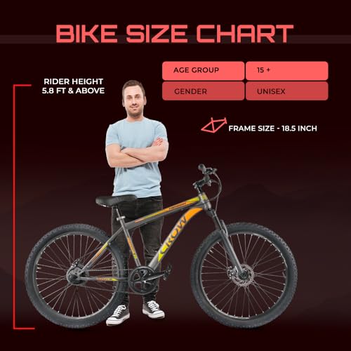 Image of CROW - Meridian Single Speed | 29 inch Unisex MTB Cycle for Boys and Adults | MTB Cycle with Duald Disc Brake | HI TENSILE Steel Frame | Mountain Bike | Unisex | Ideal for 5.8 FT +