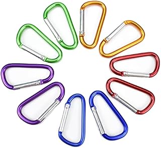 Syolee 10 Pcs Large Carabiner D Ring Clip Hook Durable Keychain Camping Accessories for Outdoor, Fishing, Hiking, Traveling