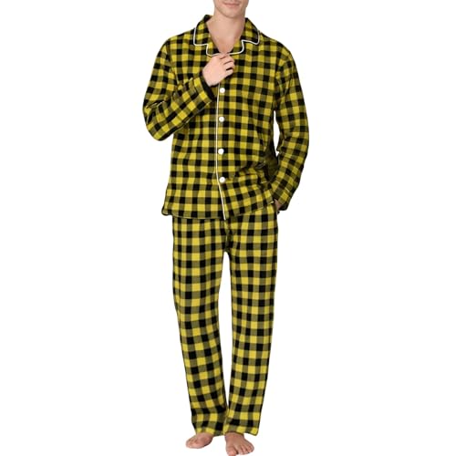 Pyjama femme en tissu tartan anti-transpiration ensemble de nuit manches longues doux
