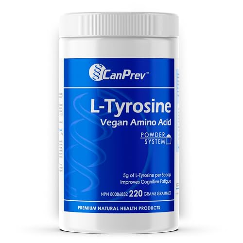 CanPrev L-Tyrosine Vegan Amino Acid Powder 220g 22-Servings – 5g Per Scoop for Focus, Clarity & Cognitive Support, Brain Function & Memory Support – Easy-to-Mix Formula, Ideal for Drinks and Smoothies