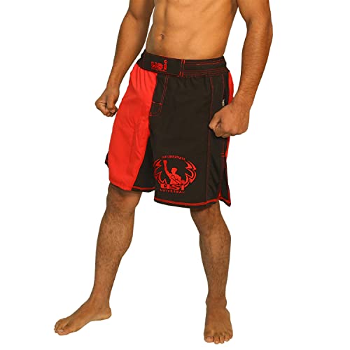 Image of USI UNIVERSAL THE UNBEATABLE Men MMA Shorts(Red /Black, X-Large)