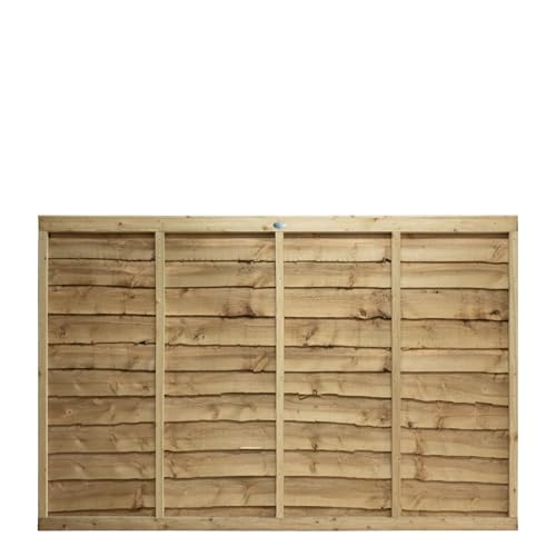 Premier Lap Wooden Fence Panel 6ft x 4ft Overlapping Waney Larch Fencing Topper Extension | Pressure Treated Timber Ideal for Garden Privacy (Wide: 182cm x High: 120cm)