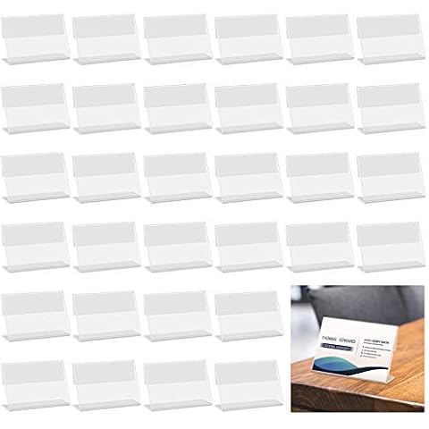 40Pcs Mini Acrylic Sign Display Holder, Price Name Card Tag Label Shop Stand, Price Label Holder Used in Supermarket Hotel (6 * 4.3 * 2cm) Cover