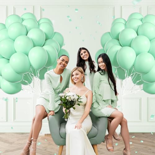 Image of Mint Green Balloons 12inch, Mint Latex 50pcs Party Balloons | Wedding, Baby Shower, Birthday Party Decorations