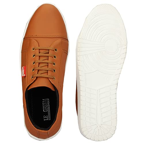 Image of LE GREEM Men's Synthetic Leather Stylish /Comfortable Lace-Ups Sneakers
