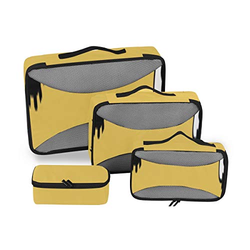 Preisvergleich Produktbild Verpackungswürfel Reisegepäck-Organizer Cartoon Niedlicher kindlicher lustiger Traktor, der Würfel organisiert Reise-Verpackungs-Organisatorwürfel 4-teiliger Kofferorganisator Leichte Gepäckaufbewahr