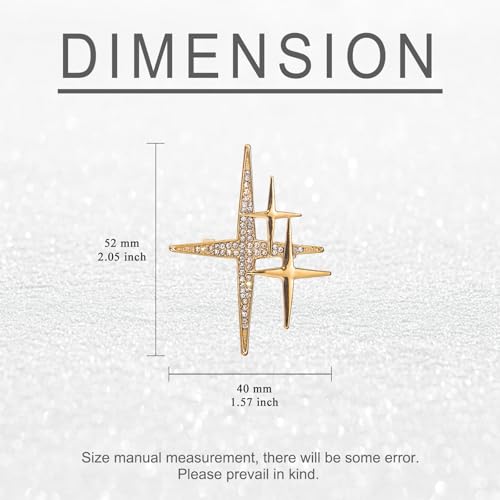 Image of Rhinestones Star Brooches 18k Gold-plated Star Brooch Pin Lapel Pin Accessories Christmas Birthday Gift for Women