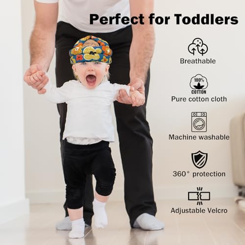 Image of Baby Head Protector Baby Helmet for Crawling Walking, No Bumps Safety Head Adjustable Protective Cap for Walking, Playing (Style 1)