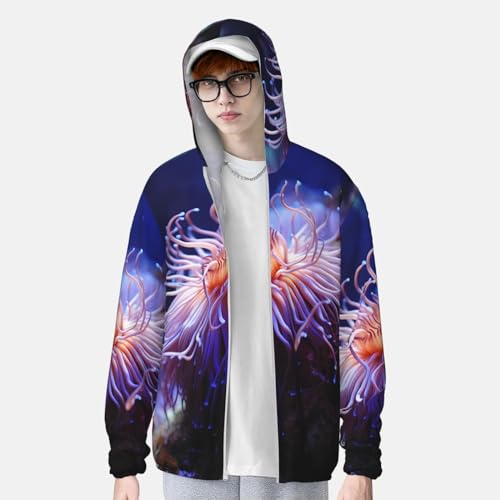 Chaqueta para hombre con protección solar UPF 50+ y capucha negra miniatura 3