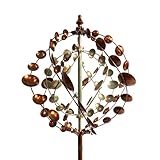 Wind Spinners Outdoor, 75' Large Metal Kinetic Wind Sculptures for Garden, 360 Degrees Swivel Yard Art with 2 Piece Welcome Flag Decoration